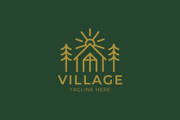 Abstract Illustration Logo Home Cottage – A Modern Graphic Design Asset for Content Creators