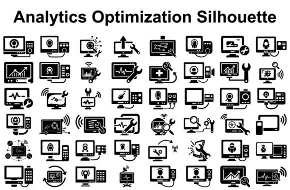 Analytics Optimization Silhouette Graphics for Modern Design Projects