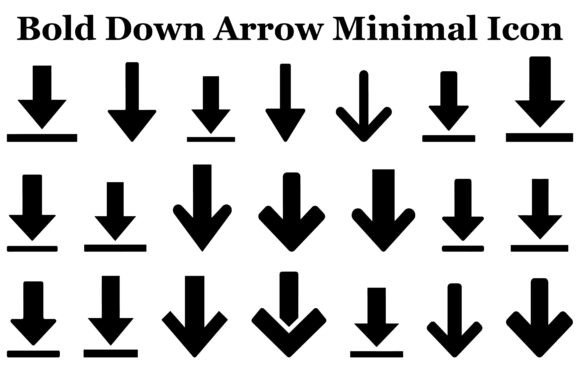 Bold Down Arrow Minimal Icon Bundle: Graphics and Icons Review