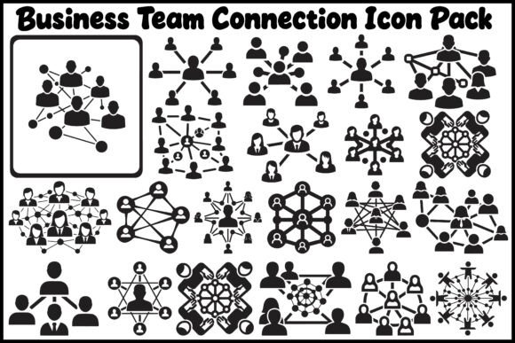 Business Team Connection Icon Pack: Essential Graphics and Icons for Modern Branding