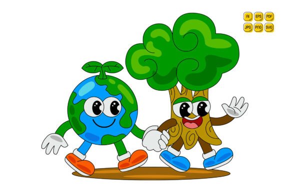 Cartoon Earth Character Vector Art 06: Graphics and Illustrations for Local Brands