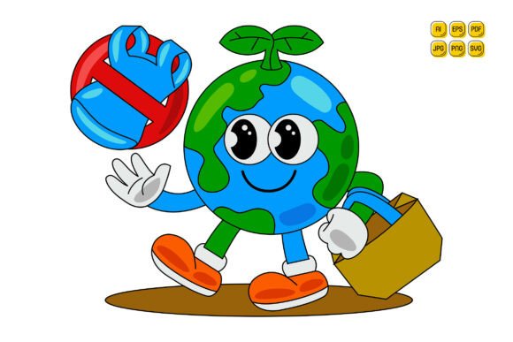 Cartoon Earth Character Vector Art 09: Graphics and Illustrations Review