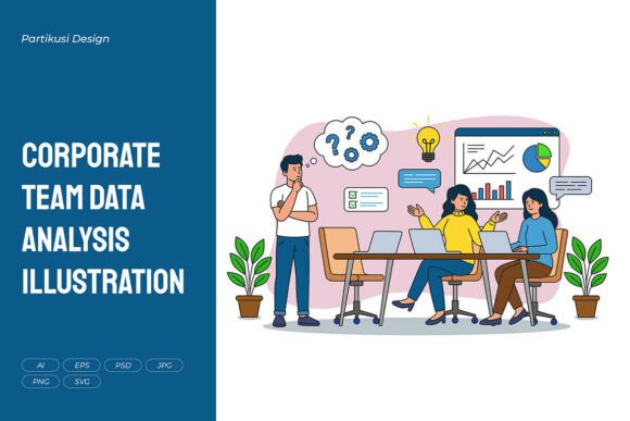 Corporate Team Data Analysis Graphics for Modern Branding