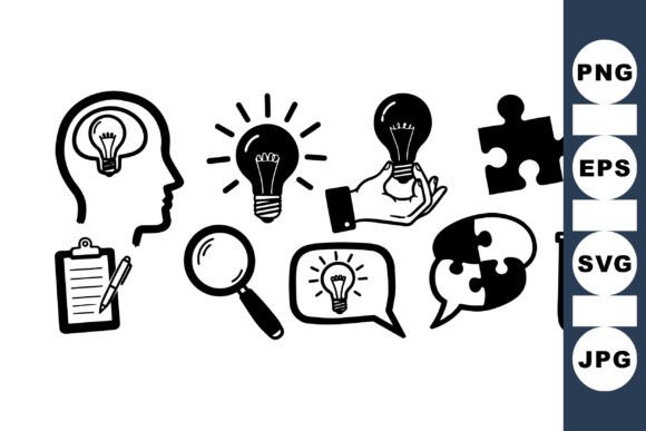 Creative Problem Solving Icons Set: A Must-Have Graphic Design Asset for Bloggers and Publishers