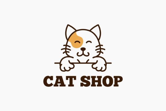 Cute Cat Icon Logo Linear Style Funny: A Versatile Graphic Design Asset for Crafters