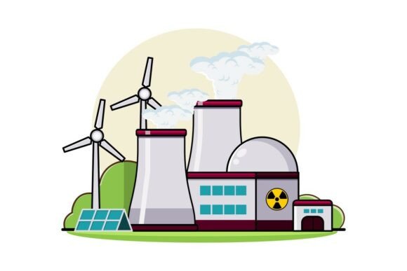 Energy Nuclear Power Plant Building Icon