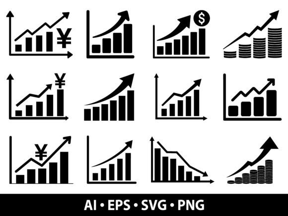 Financial Growth Chart SVG Bundle Graphics and Illustrations