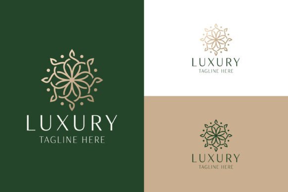 Flower Luxury Linear Abstract Logo for Modern Branding Projects