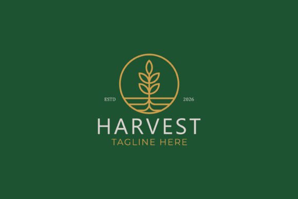 Harvest Logo Nature Plant Wheat Symbol: A Graphic Design Asset for Real Publishing