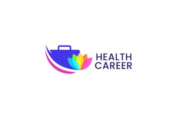 Health Career Logo Briefcase Leaf Color: A Graphic Design Asset for Wellness Brands