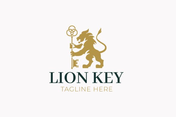 Illustration Abstract Lion Key Logo Graphics