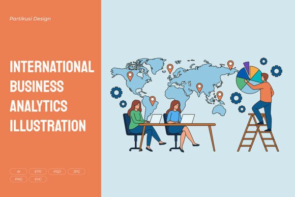 International Business Analytics Graphics for Modern Illustrations