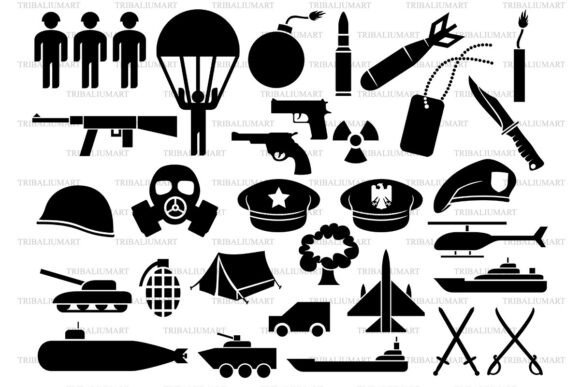 Military Icons SVG Bundle – Army Weapons Review for Real Projects