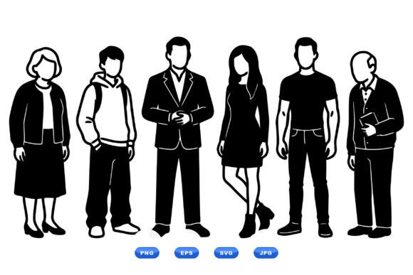 Minimal People Silhouette Set: A Designer’s Take on Graphics and Crafts for Modern Branding