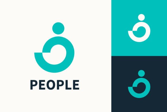 People Abstract Human Connection Logo: A Modern Graphic for Commercial Use