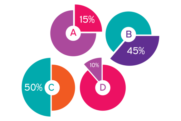Pie Charts Group Color Template: A Versatile Graphic for Creative Projects
