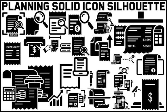 Planning Solid Icon Silhouette Bundle: A Graphics Powerhouse for Brand Design