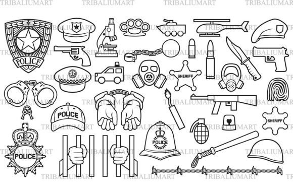 Police Icons Set - Law Enforcement Graphics and Icons Review