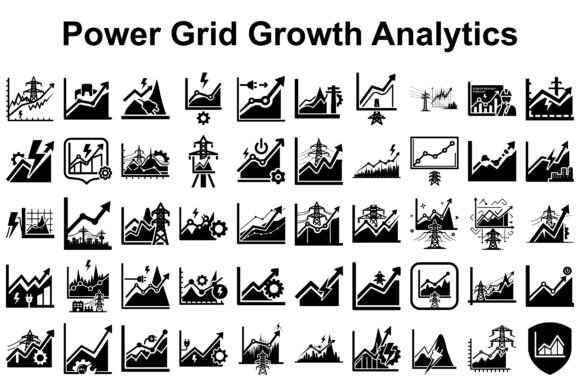 Power Grid Growth Analytics Silhouette Graphics and Illustrations Review