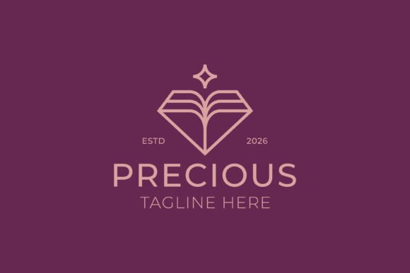 Precious Gemstone Book Brilliant Logo: A Premium Graphic Design Asset for Crafters