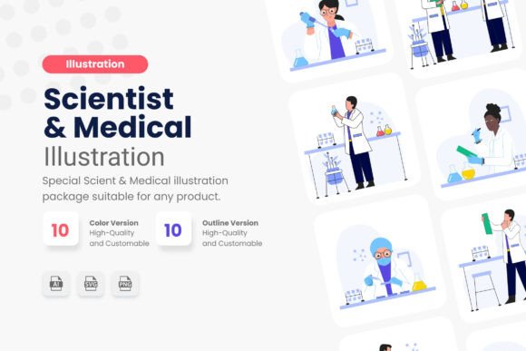 Scientist Illustration: A Modern Design Asset for Creative Branding