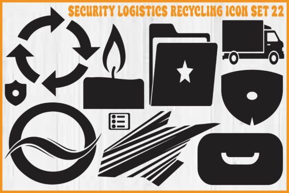 Security Logistics Recycling Icons for Graphics and Crafts