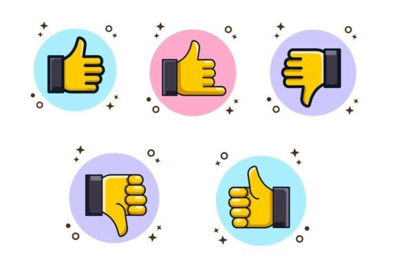 Set Icon Hand Gestures for Like, Dislike: Graphics and Icons Review