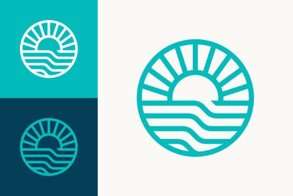 Sunrise Logo with Blue River